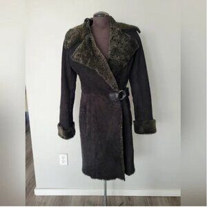 Sheepskin Shearling Coat Wrap Style Size XS